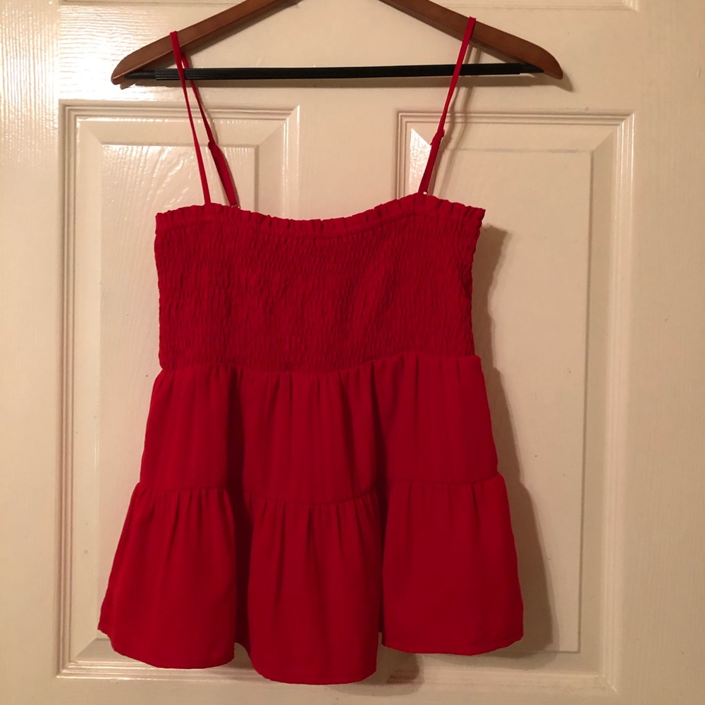 Red Flowy Top